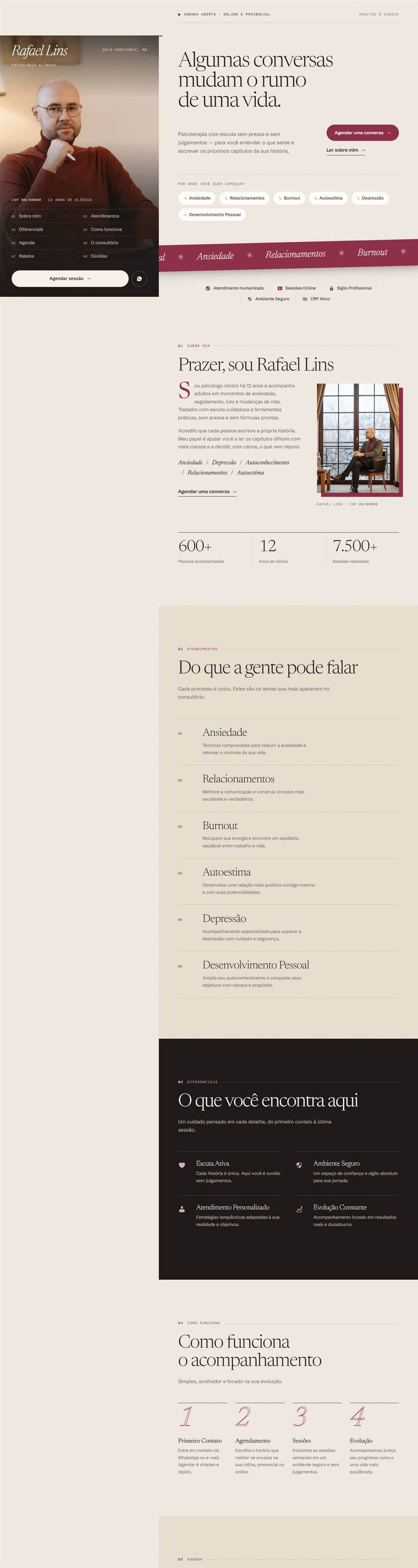 Site de exemplo com o modelo Prosa